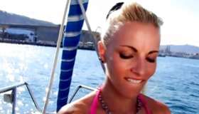 Provocative blonde bird is immersing cruelly on a fleshy lollipop